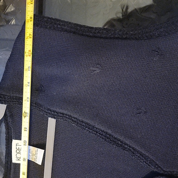 Vintage Navy Koret Sweater Vest With Floral Embroidery Size Medium NWT - Picture 6 of 14